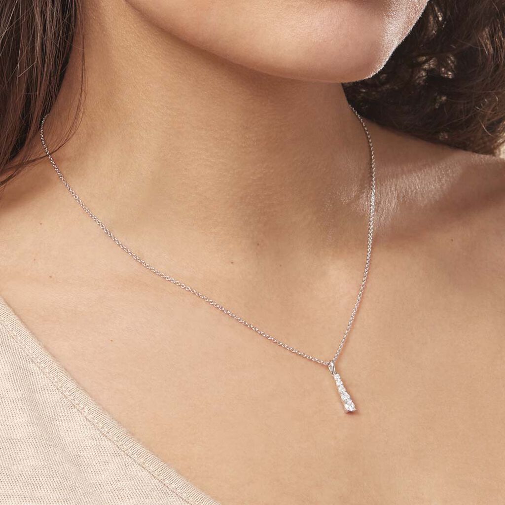 Collier Henriet Argent Blanc Oxyde De Zirconium - Colliers fantaisie Femme | Histoire d’Or