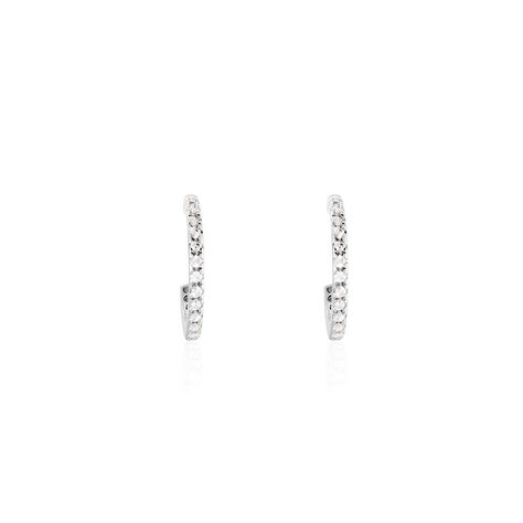 Créoles Or Blanc Brodie Oxyde De Zirconium - Boucles d'oreilles créoles Femme | Histoire d’Or