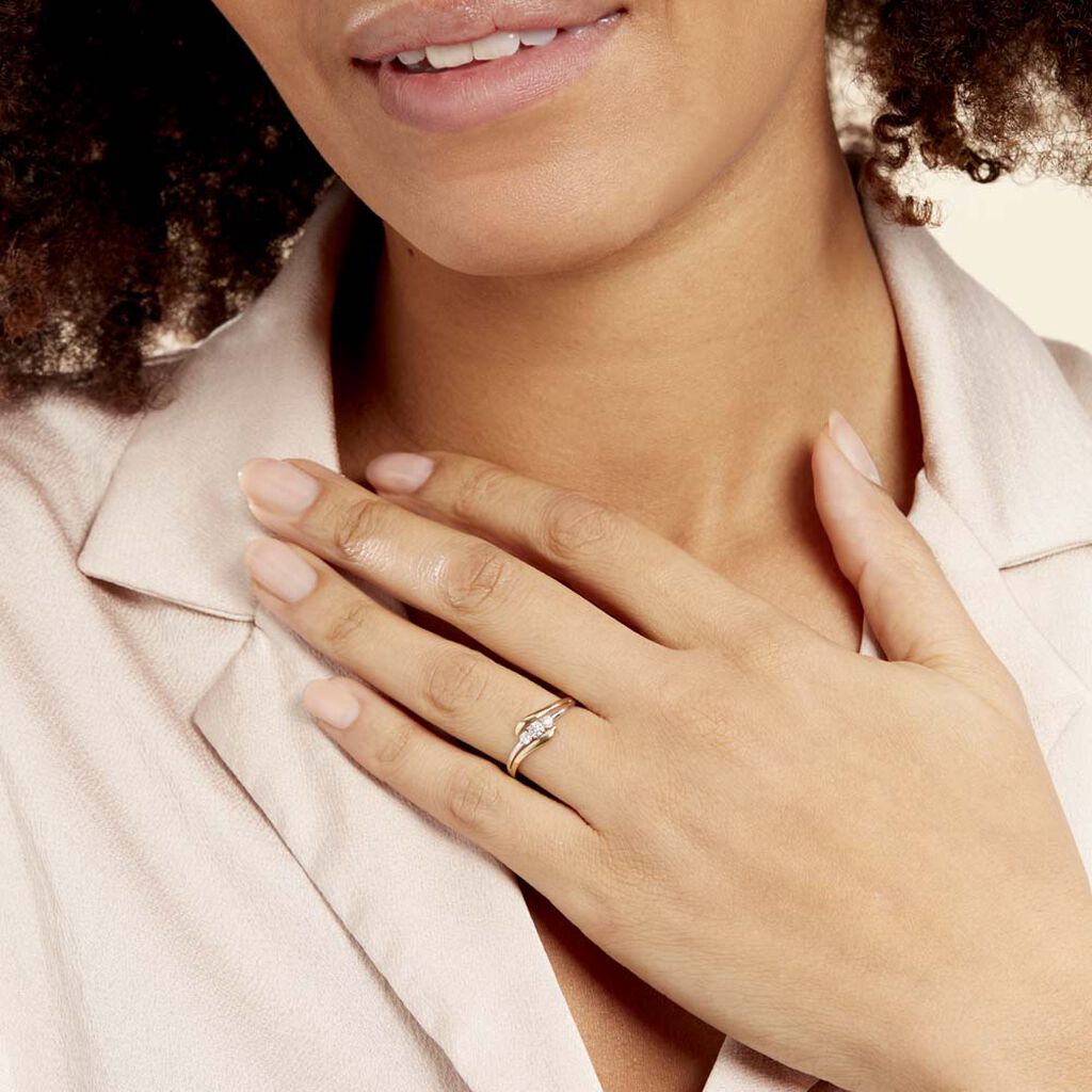 Bague Mayline Or Bicolore Diamant - Bagues avec pierre Femme | Histoire d’Or