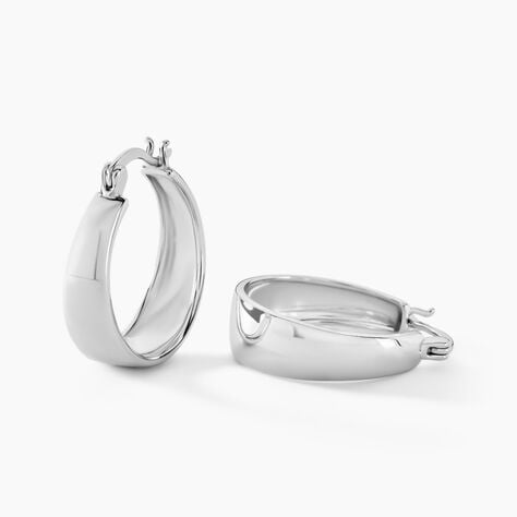 Créoles Suliac Argent Blanc - Boucles d'oreilles créoles Femme | Histoire d’Or