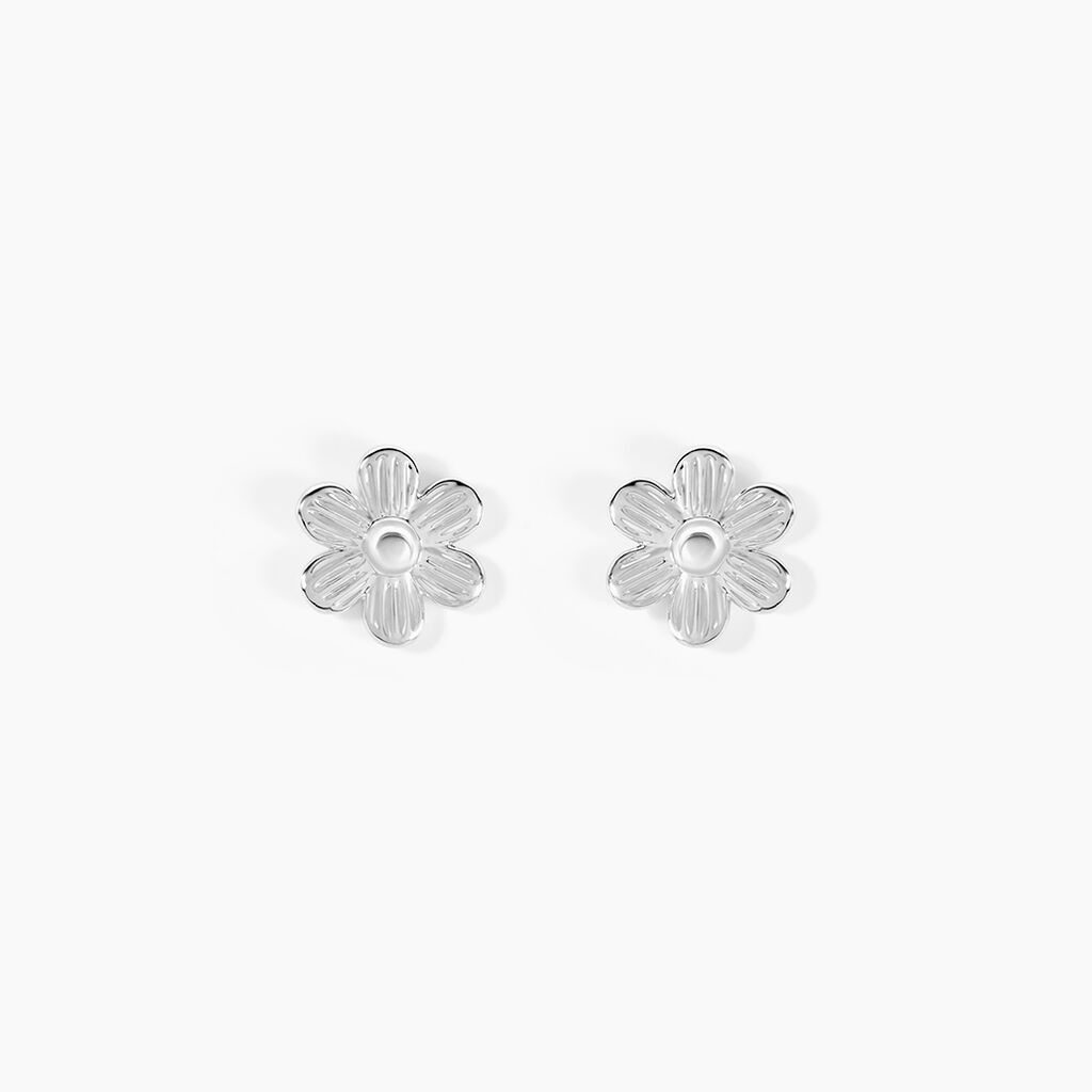 Boucles D'oreilles Puces Niva Argent Blanc - Boucles d'oreilles fantaisie Femme | Histoire d&rsquo;Or
