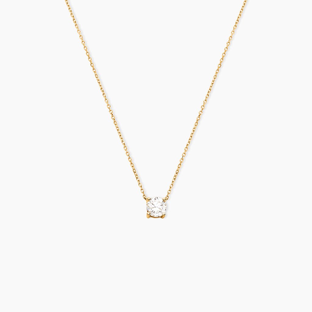Collier Aphrodite Or Jaune Diamant Synthetique - Colliers Femme | Histoire d&rsquo;Or