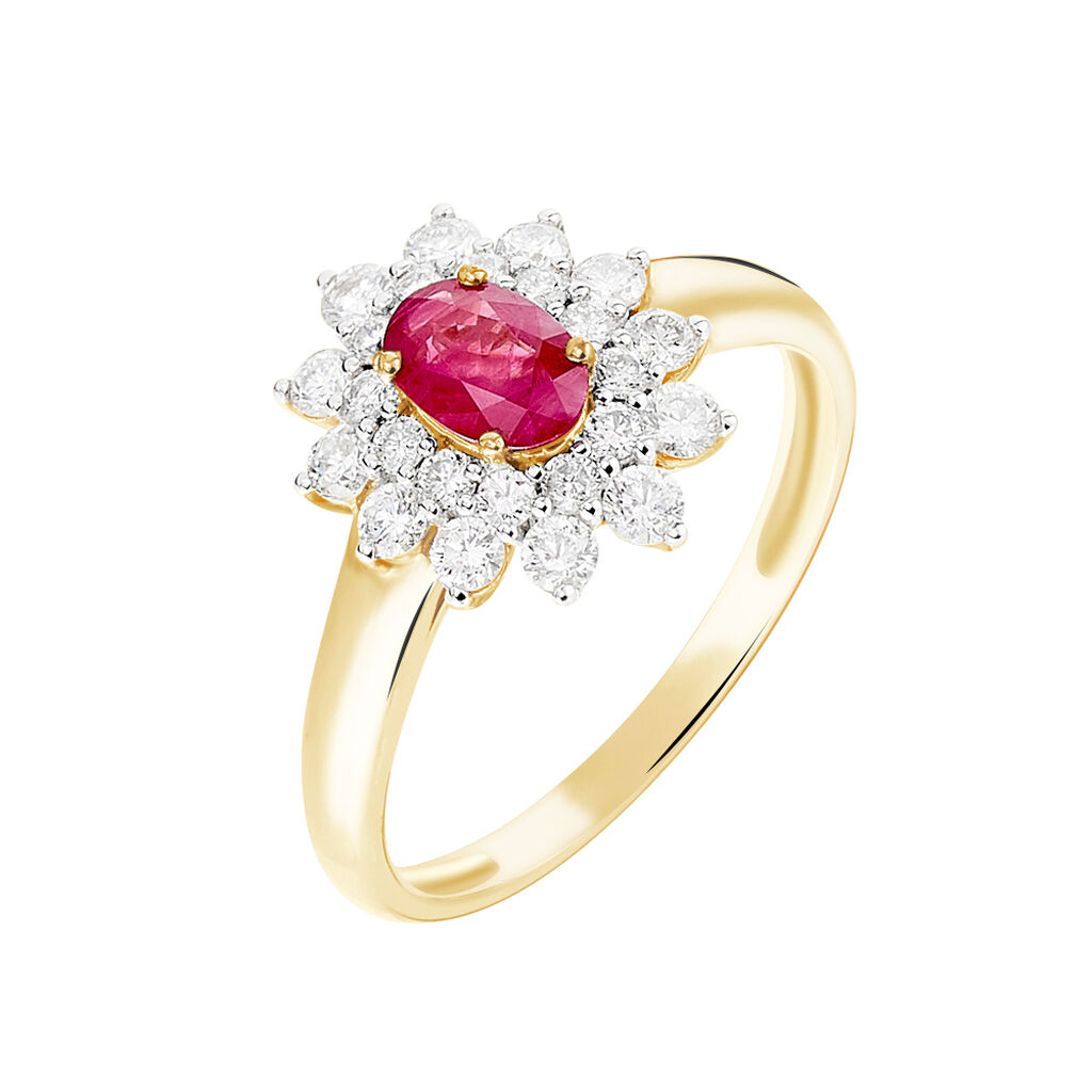 Bague Ivan Or Jaune Rubis Et Diamant - Bagues solitaires Femme | Histoire d’Or