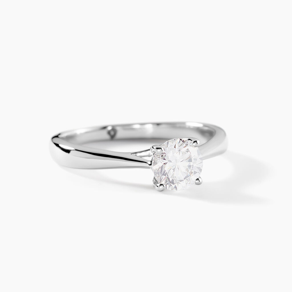 Bague Aphrodite Ld Platine Blanc Diamant Synth&eacute;tique - Bagues solitaires Femme | Histoire d&rsquo;Or