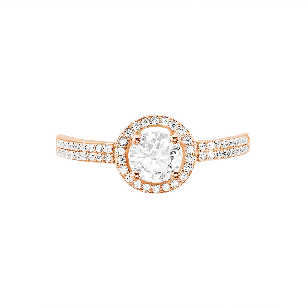Bague Garine Or Rose Oxyde De Zirconium - Bagues solitaires Femme | Histoire d’Or
