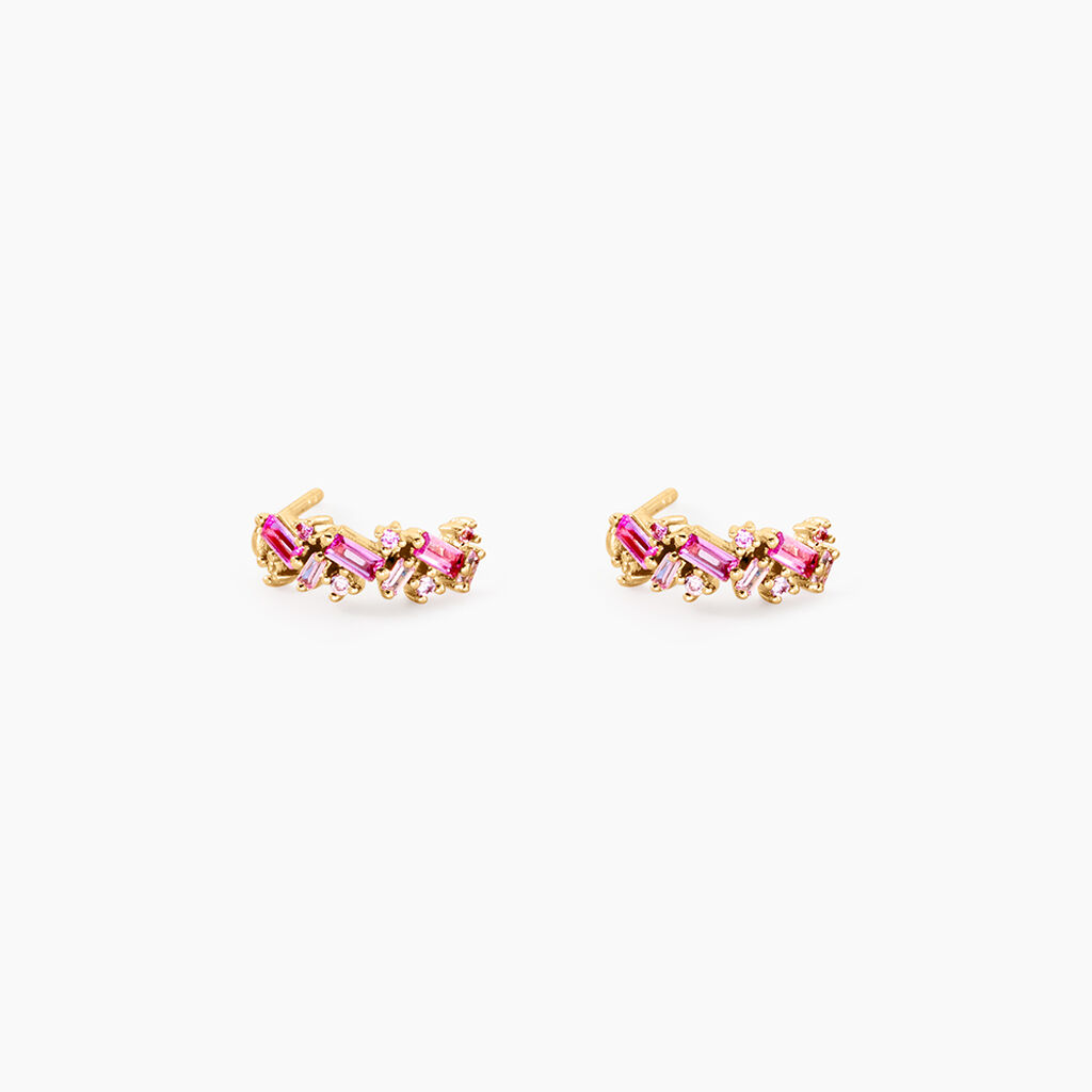 Cr&eacute;oles Rio Argent Rose Oxyde De Zirconium - Boucles d'oreilles cr&eacute;oles Femme | Histoire d&rsquo;Or