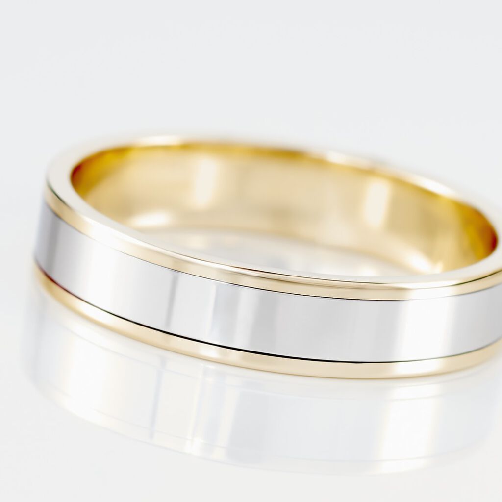 Alliance Hevan Ruban Or Bicolore - Alliances Unisex | Histoire d&rsquo;Or