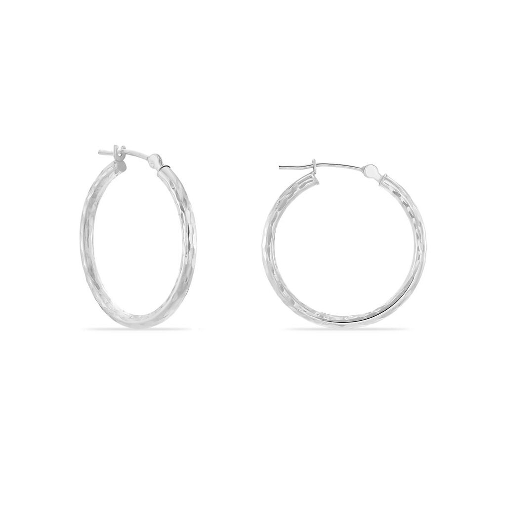 Créoles Cayla Or Blanc - Boucles d'oreilles créoles Femme | Histoire d’Or