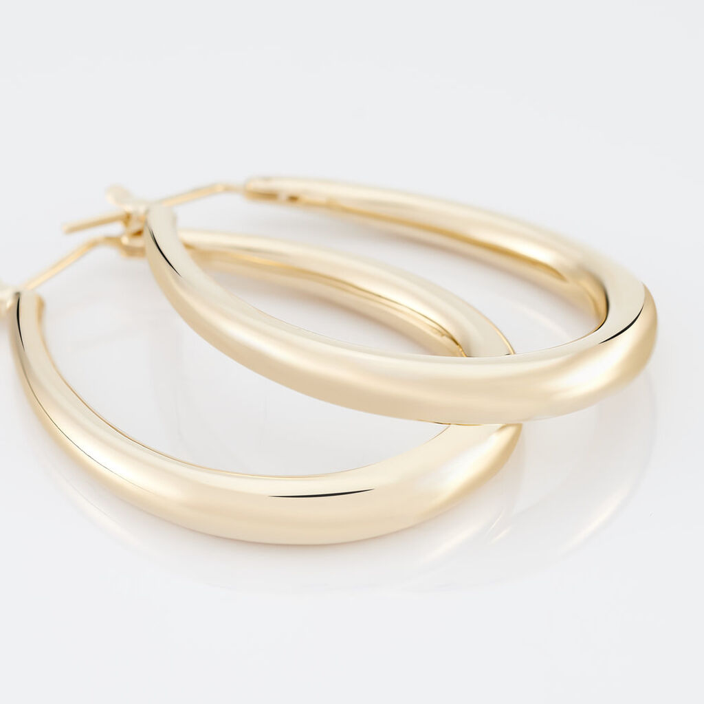 Cr&eacute;oles Olivia Ovale Plaqu&eacute; Or Jaune - Boucles d'oreilles cr&eacute;oles Femme | Histoire d&rsquo;Or