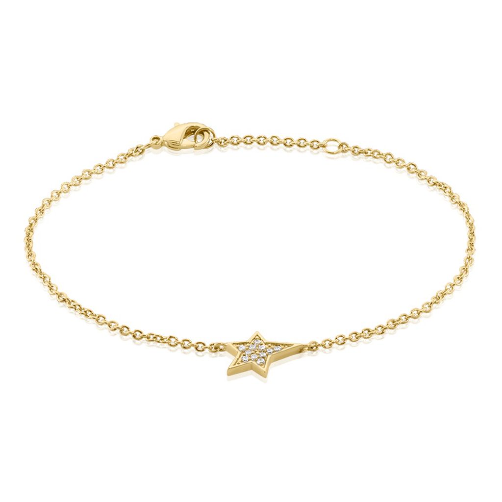 Bracelet Plaqué Or Jaune Henschel Oxydes De Zirconium - Bijoux Etoile Femme | Histoire d’Or