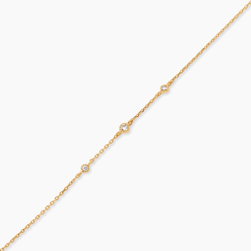 Bracelet Gwenaele Plaqu&eacute; Or Jaune Oxyde De Zirconium - Bracelets Femme | Histoire d&rsquo;Or