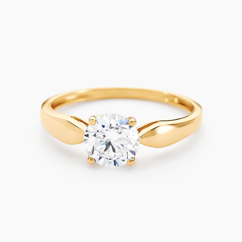 Bague Solitaire Illyana Or Jaune Oxyde De Zirconium - Bagues solitaires Femme | Histoire d&rsquo;Or