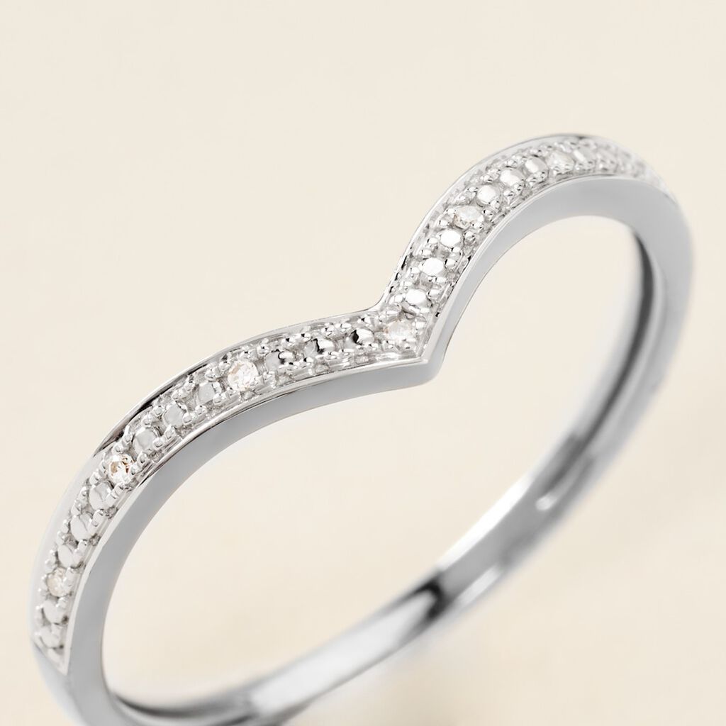 Bague Aindreas Or Blanc Diamant - Bagues avec pierre Femme | Histoire d’Or