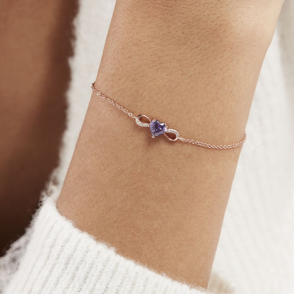 Bracelet Argent Rose Atieno Oxyde De Zirconium - Bracelets fantaisie Femme | Histoire d’Or