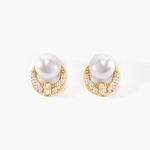 Boucles D'oreilles Puces Aloys Or Jaune Perle De Culture - Clous d'oreilles Femme | Histoire d&rsquo;Or