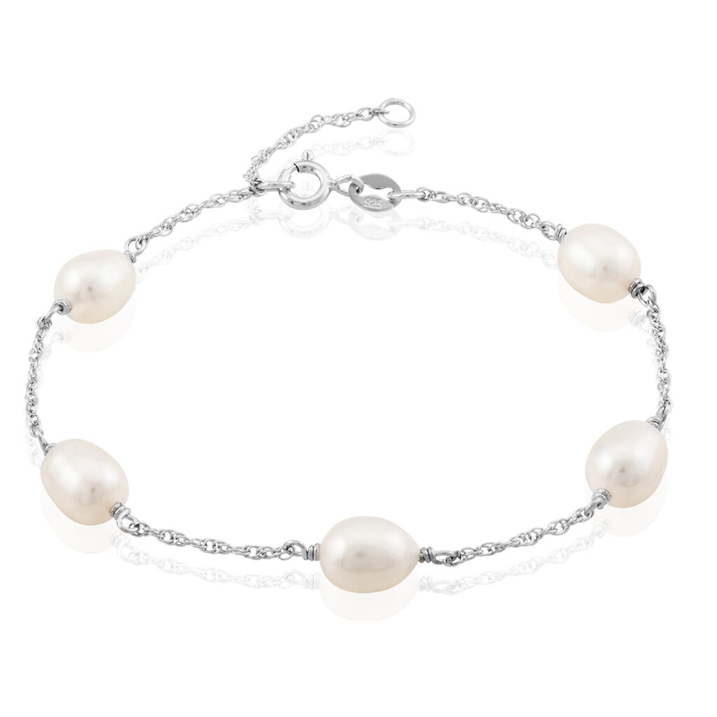 bracelet perlita argent blanc perle de culture