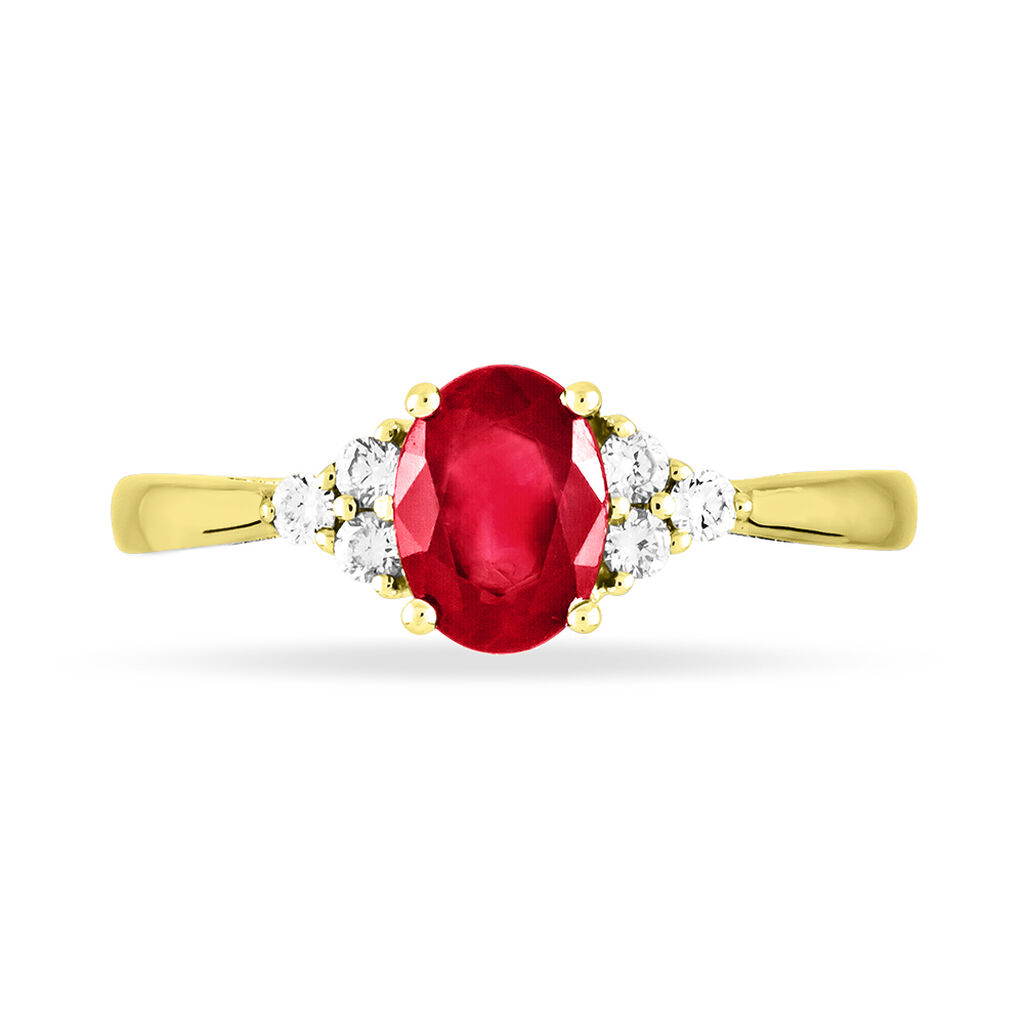 Bague Lea Or Jaune Rubis Et Diamant - Bagues solitaires Femme | Histoire d&rsquo;Or