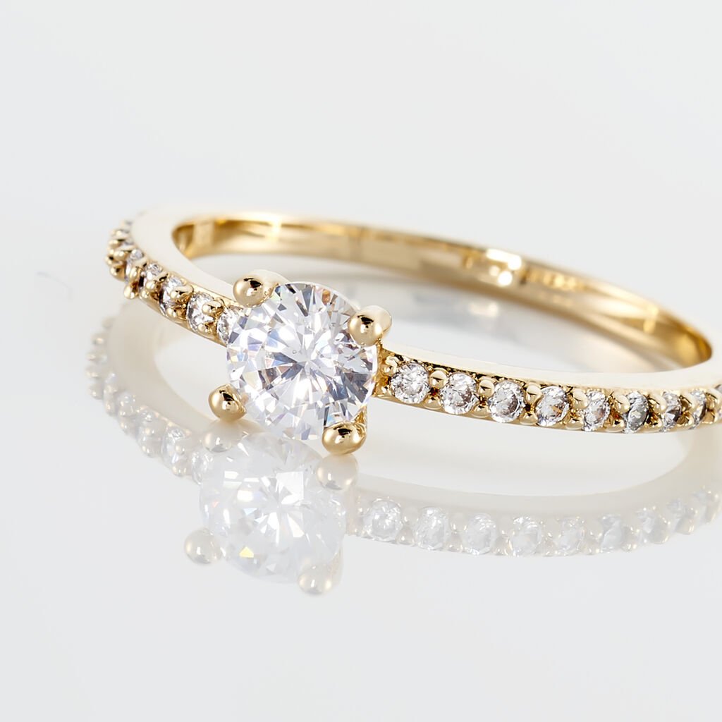 Bague Solitaire Mireilla Plaqué Or Jaune Oxyde De Zirconium - Bagues solitaires Femme | Histoire d’Or