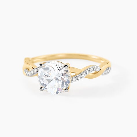 Bague Solitaire Caralyn Or Jaune Oxyde De Zirconium - Bagues solitaires Femme | Histoire d&rsquo;Or