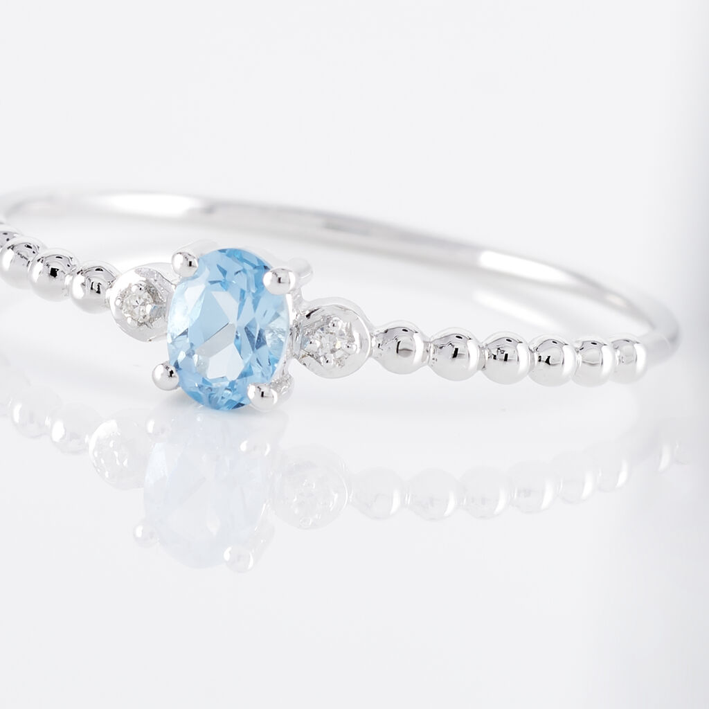 Bague Noria Or Blanc Topaze Et Oxyde De Zirconium - Bagues solitaires Femme | Histoire d’Or