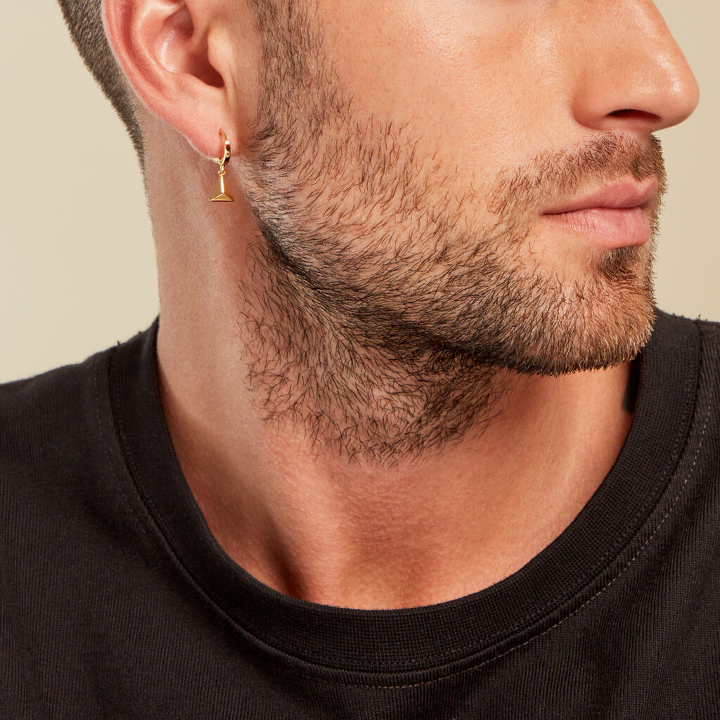 Créole Unitaire Harvey Plaqué Or Jaune - Boucles d'oreilles créoles Homme | Histoire d’Or