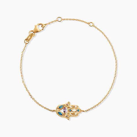 Bracelet Plaqu&eacute; Or Jaune Eumelia Oxydes De Zirconium - Bracelets Femme | Histoire d&rsquo;Or