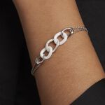 Bracelet Link Argent Blanc C&eacute;ramique Et Oxyde De Zirconium - Bracelets Femme | Histoire d&rsquo;Or