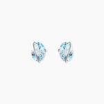 Boucles D'oreilles Puces Prudencia Or Blanc Topaze - Clous d'oreilles Femme | Histoire d&rsquo;Or