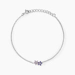 Bracelet Purple Bloom Argent Blanc Oxyde De Zirconium - Bracelets Femme | Histoire d&rsquo;Or