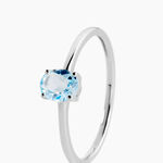 Bague Valentino Or Blanc Topaze - Bagues solitaires Femme | Histoire d&rsquo;Or