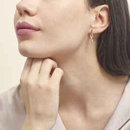 Boucles D'oreilles Pendantes Dunya Plaqué Or Jaune Oxyde De Zirconium - Boucles d'oreilles fantaisie Femme | Histoire d’Or
