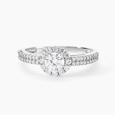 Bague Solitaire Fathima Or Blanc Oxyde De Zirconium - Bagues solitaires Femme | Histoire d&rsquo;Or
