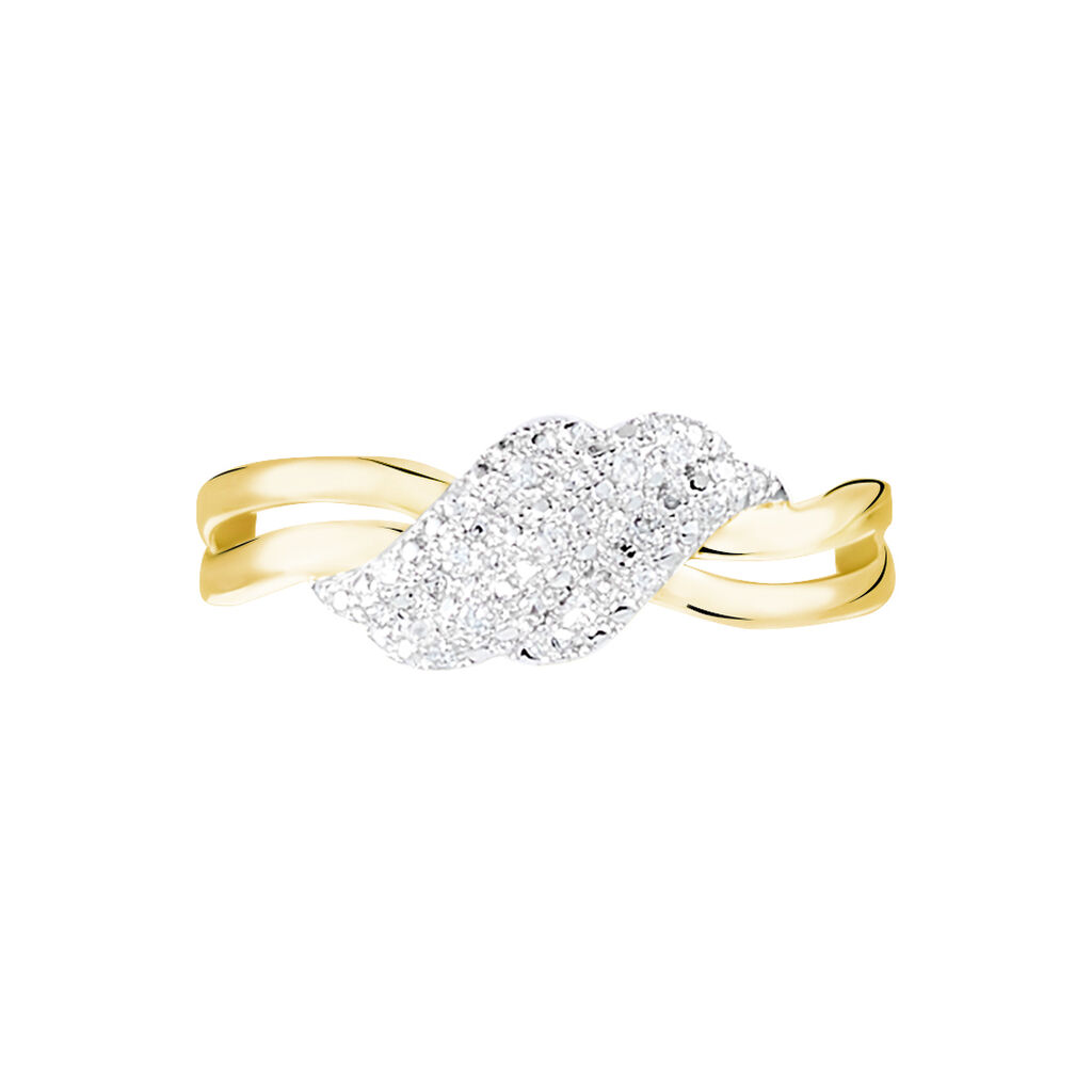 Bague Or Jaune Ricoria Diamants - Bagues avec pierre Femme | Histoire d&rsquo;Or