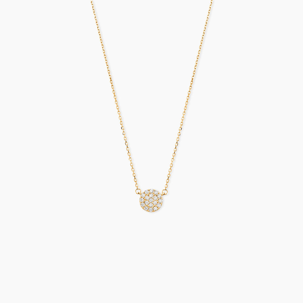 Collier Or Jaune Burak Oxyde De Zirconium - Colliers Femme | Histoire d&rsquo;Or