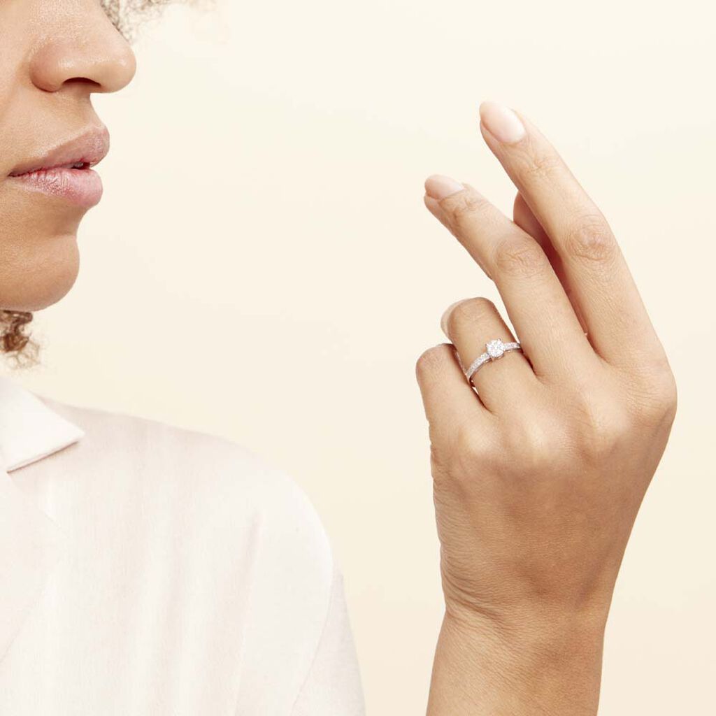 Bague Julia Or Blanc Diamant - Bagues avec pierre Femme | Histoire d’Or