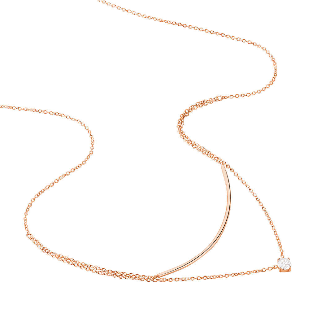 Collier Ruth Argent Rose Oxyde De Zirconium - Colliers doubles et triples cha&icirc;nes Femme | Histoire d&rsquo;Or