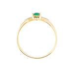 Bague Solitaire Ludmilla Or Jaune Emeraude Et Diamant - Bagues solitaires Femme | Histoire d&rsquo;Or
