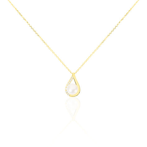 Collier Helin Or Jaune Perle De Culture Et Oxyde De Zirconium - Colliers Femme | Histoire d’Or