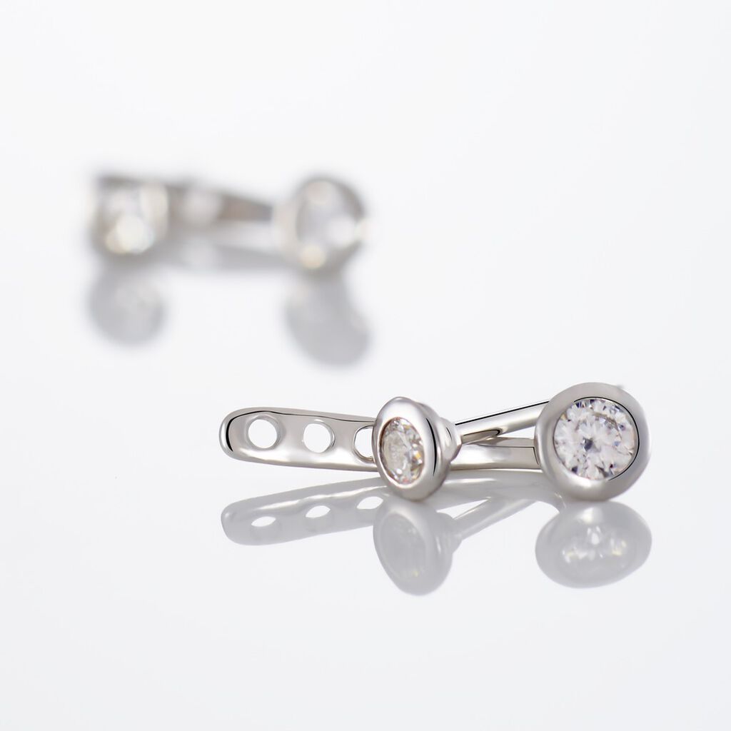 Bijoux D'oreilles Abha Argent Blanc Oxyde De Zirconium - Boucles d'oreilles fantaisie Femme | Histoire d’Or