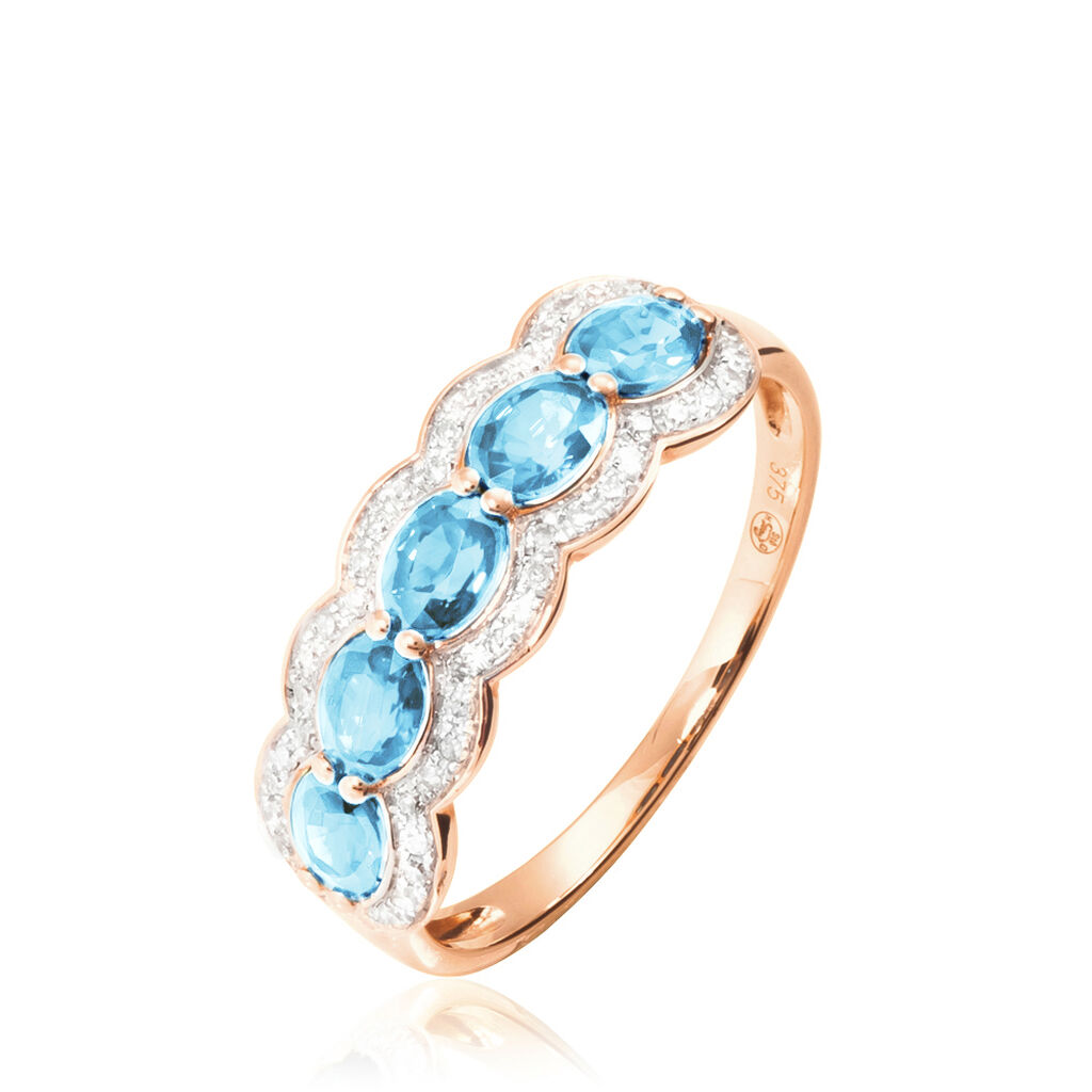 Bague Margaux Or Rose Topaze Et Diamant - Bagues avec pierre Femme | Histoire d’Or