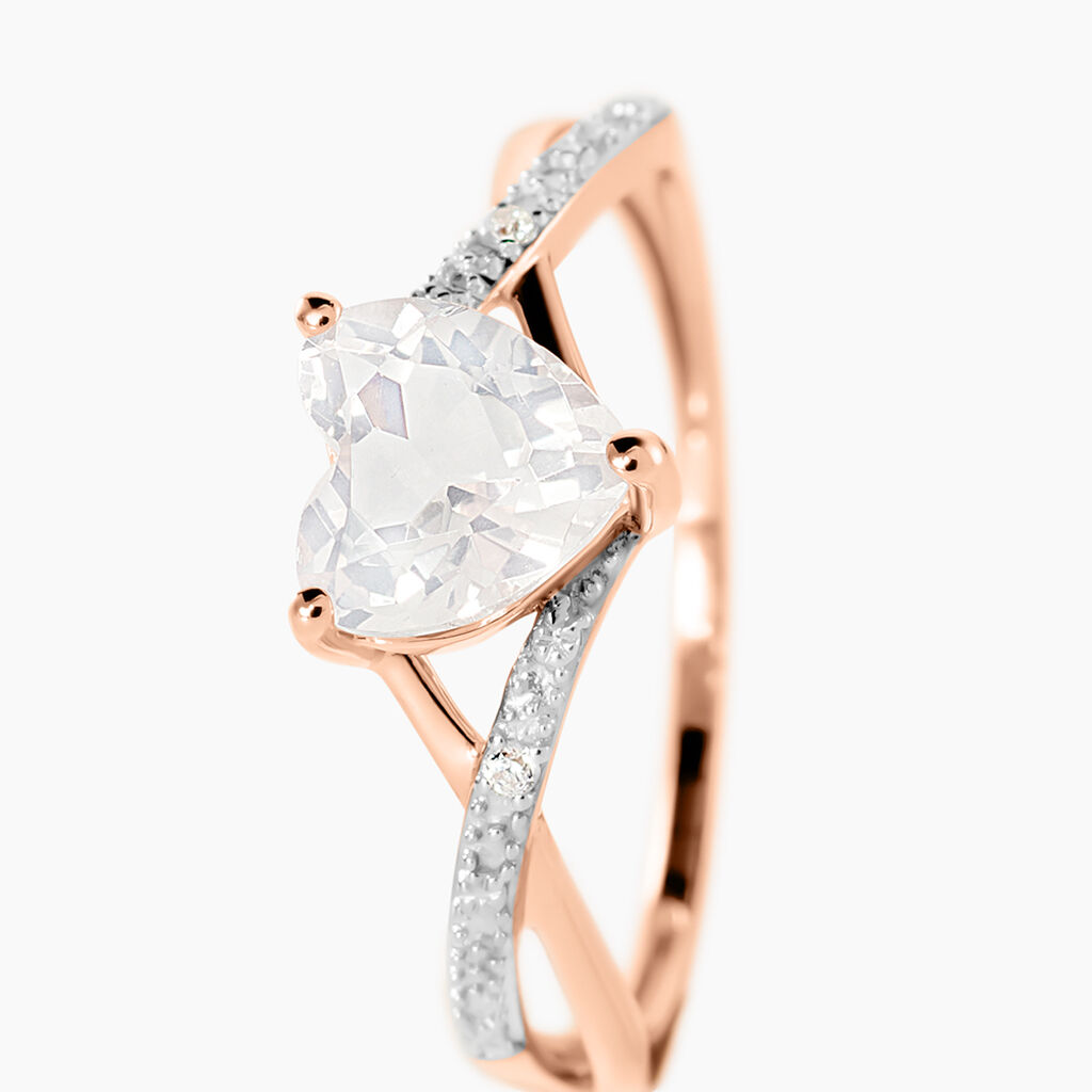 Bague Clothilde Or Rose Quartz Et Oxyde - Bagues solitaires Femme | Histoire d&rsquo;Or