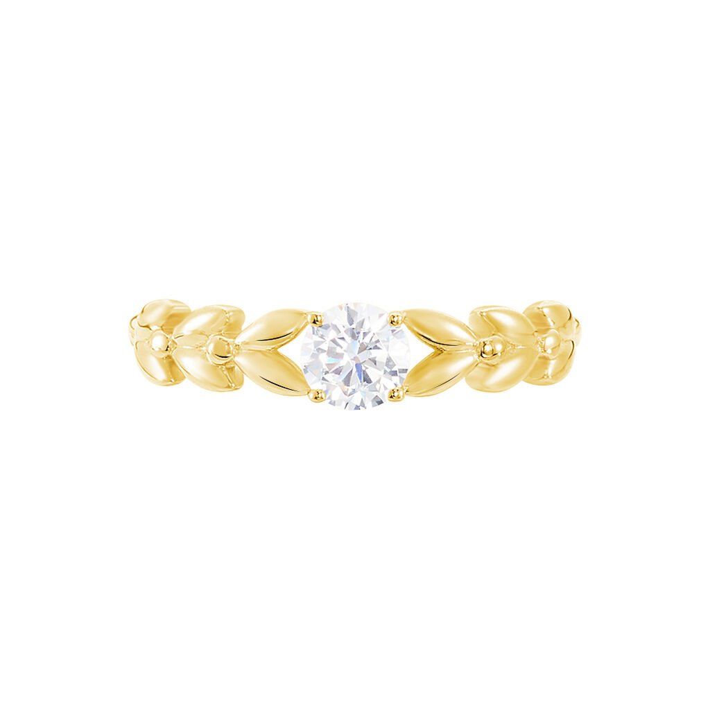 Bague Solitaire Alexine Or Jaune Oxyde De Zirconium - Bagues solitaires Femme | Histoire d&rsquo;Or