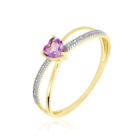 Bague Rory Or Jaune Amethyste - Bagues solitaires Femme | Histoire d&rsquo;Or