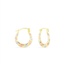 Créoles Rosaura Or Tricolore - Boucles d'oreilles créoles Femme | Histoire d’Or