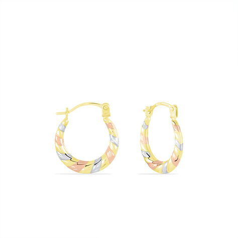 Créoles Rosaura Or Tricolore - Boucles d'oreilles créoles Femme | Histoire d’Or