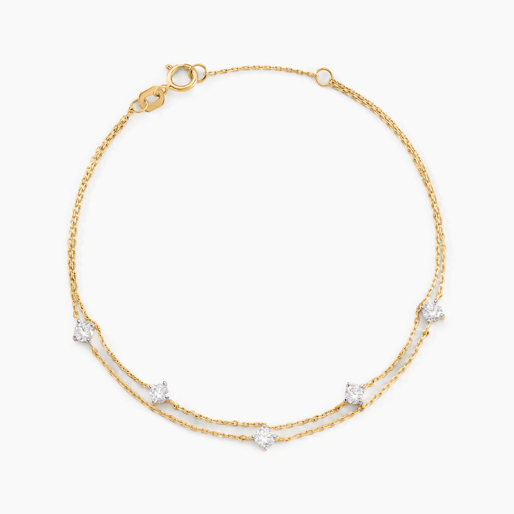 Bracelet Or Jaune Eclat D'etoile Oxyde De Zirconium - Bracelets Femme | Histoire d’Or