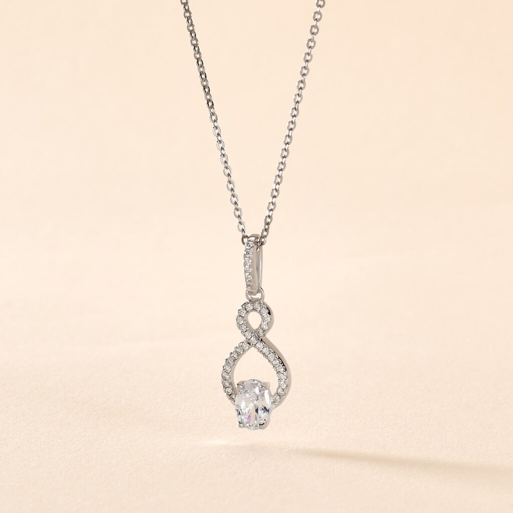 Collier Ylianna Argent Blanc Oxyde De Zirconium - Colliers fantaisie Femme | Histoire d&rsquo;Or