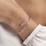 Bracelet Jonc Ruth Argent Blanc Oxyde De Zirconium - Bracelets joncs Femme | Histoire d&rsquo;Or