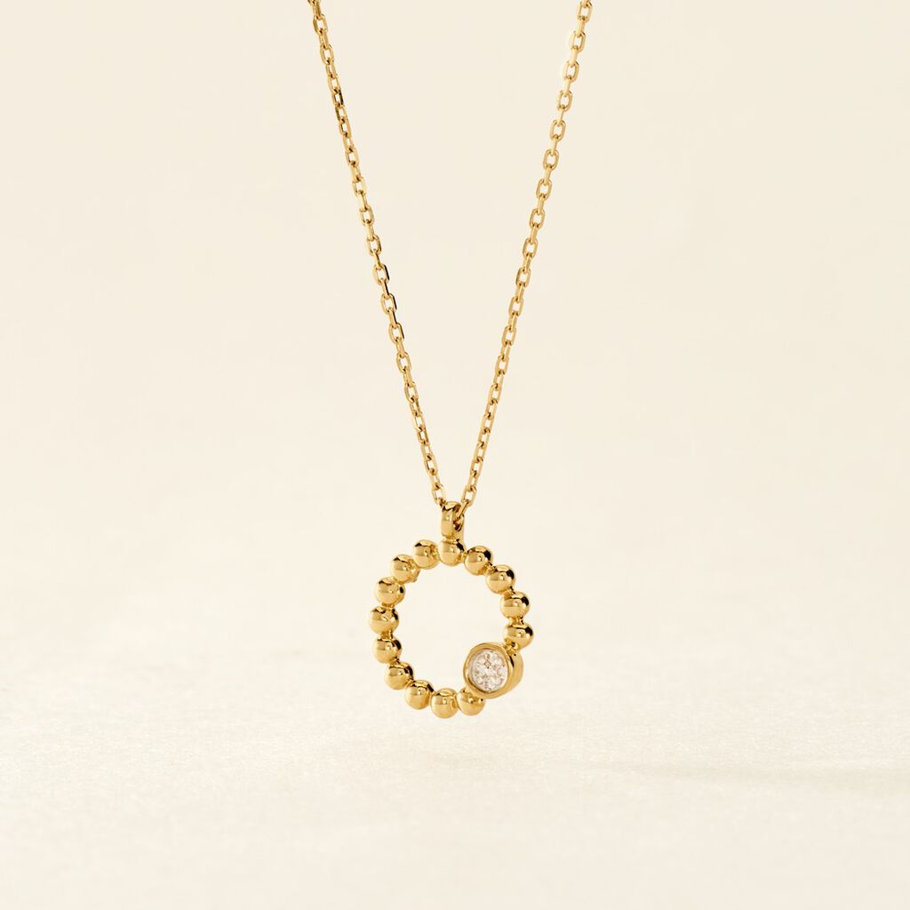 Collier Pearly Effect Or Jaune Diamant - Colliers Femme | Histoire d&rsquo;Or