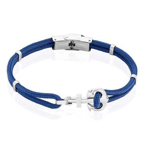 Bracelet Acier Blanc Analya Cordon - Bracelets cordon Homme | Histoire d&rsquo;Or